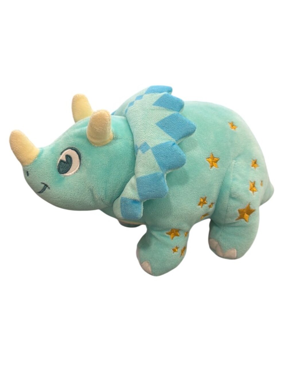 Disney Animal Kingdom Triceratops Blue Plush Toy With Stars 8" Soft Stuffed Dino